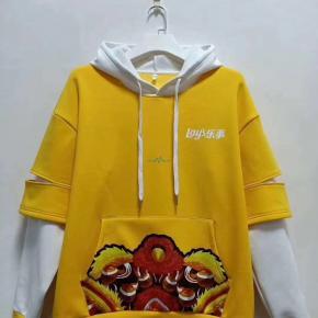 Custom Lay's Mens Sweatshirt Colorblock Patchwork Drawstring Printing Hoodies With  Pocket Hoodie